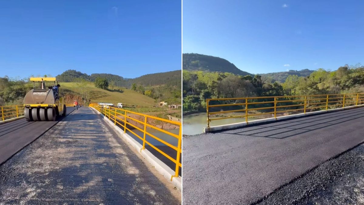 Ponte em Bauereck recebe camada asfáltica